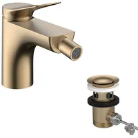 Hansgrohe Vivenis, Einhebel-Bidetmischer mit Zugstangen-Ablaufgarnitur, Ausladung 130 mm, 75200140,