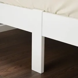 Homestyle4u Holzbett 180 x 200 cm mit Lattenrost Weiss Kiefer Massivholz - Weiß