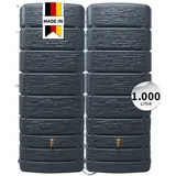 4rain Slim Wandtank Set 2 x 500 l inkl. Verbinder stone decor
