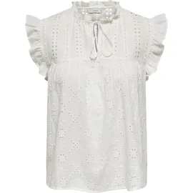 Only Blusenshirt mit Lochstickerei Weiß S