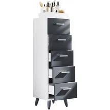VCM Midischrank 30 x 100 x 30 cm Grau/Schwarz/Weiß