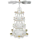 Müller GmbH Müller Pyramide unbestückt 3-stöckig 51 cm hoch, weiß-gold original Erzgebirge