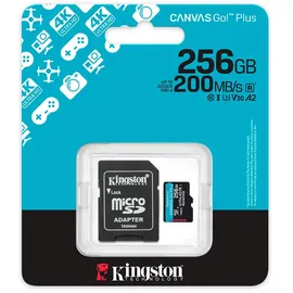 Kingston Canvas Go! Plus Gen4 256GB microSDXC Speicherkarte (200 MB/s, A2 U3) mit Adapter
