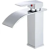 Waschbeckenarmatur-set, Wasserfallarmatur In Schwarzchrom, Mischbatterie Für Warm- Und Kaltwasser, Kran-waschtischarmatur, Brücken-waschtischarmatur