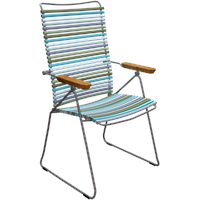 HOUE CLICK Dining Sessel mit verstellbarer Rückenlehne/Bambusarmlehne Stahlgestell Multi color 2