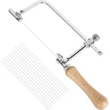 Juweliersäge Verstellbare Laubsäge mit 12 Laubsägeblätter, Drahtsäge Dekupiersäge Metallsäge Bogensäge Schmucksäge für Holz Holzbearbeitung Glas Metall