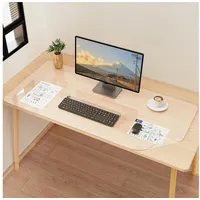 LuxusKollektion Schreibtischunterlage Schreibtischunterlage Transparent Wasserdicht Mauspad 100 x 50 cm beige