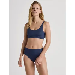 Bustier CALIDA, Damen, Gr. S, N-Gr, blau (peacoat blau), Interlock, Obermaterial: 83% Modal (TENCEL), 17% Elasthan, unifarben, casual, Basic, BHs, mit verstärkter Unterbrust