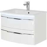 Saphir »Serie 7045 Mineralmarmor-Waschtisch und Unterschrank, 71,5 cm breit«, weiß