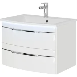 Saphir »Serie 7045 Mineralmarmor-Waschtisch und Unterschrank, 71,5 cm breit«, weiß
