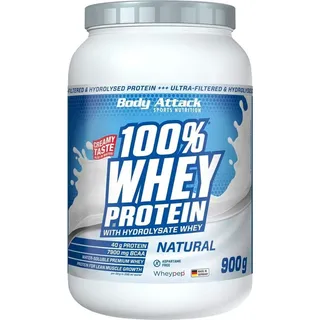 Body Attack 100% Whey Protein 900 g Dose, Natural