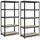 Songmics 2er Set, Lagerregal, Schwerlastregal, Kellerregal, 200 x 100 x 50 cm, bis 600 kg belastbar, 5 verstellbare Ablagen, Regal aus Metall, Stec... - Schwarz