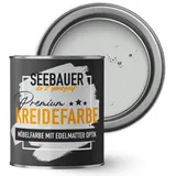 SEEBAUER diy Kreidefarbe für Möbel Hellgrau 375ml für Innen (No. 222 Grey Stone) Möbelfarbe ohne Schleifen - Holzfarbe extra matt - Holzlack, Möbellack hohe Deckkraft