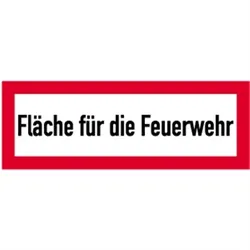 Schild Fläche für die Feuerwehr, Alu, 594x210 mm
