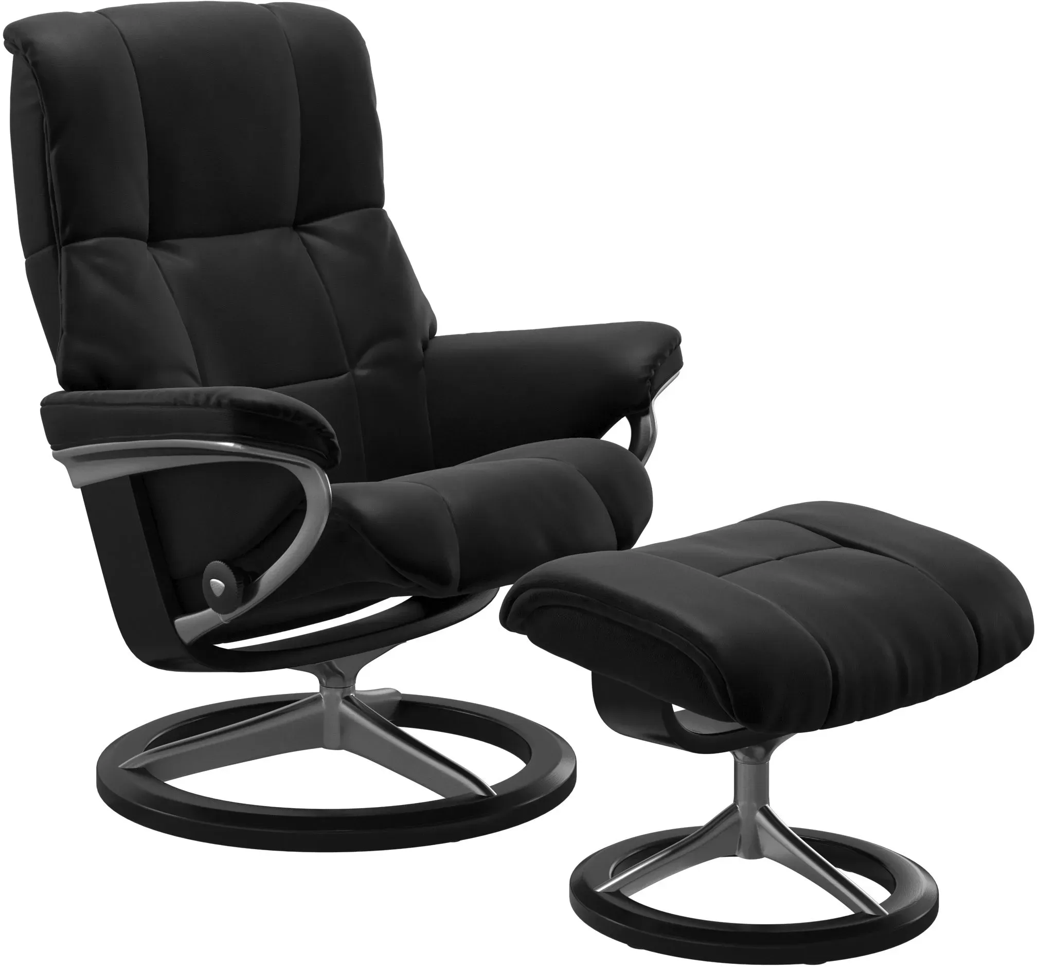 Stressless Sessel mit Hocker Mayfair Signature (M) in Leder batik schwarz