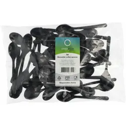 Papstar 150x BIO-Kaffeelöffel Mehrweg 130mm aus BIO-PP extra stabil schwarz