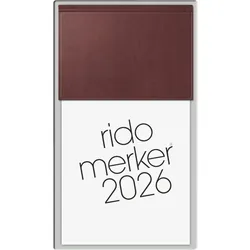 Rido Tischkalender Merker 10,8x20,1cm PP dunkelrot 2026