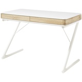 MCA Furniture Schreibtisch Bukarest matt weiß/Eichendekor, B/H/T: ca. 120/75/60 cm