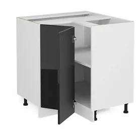 Vicco Eckunterschrank R-Line 75,6 x 46 x 81,6 cm Schwarz Hochglanz