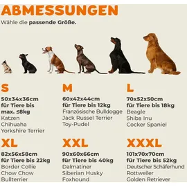 CADOCA CADOCA® Hundetransportbox faltbar Katzentransportbox Transportbox Autobox Hundebox Box versch. Größen Farbwahl, XXXL 101x70x70cm atmungsaktiv robust Transporttasche Haustiertransportbox Hundetragetasche Anthrazit