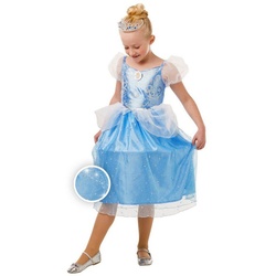 Rubie ́s Kostüm Disney Prinzessin Cinderella Glitzerkostüm für Kin, Prinzessinnenkleid mit jeder Menge Glanz und Glitter blau 116
