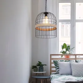 GLOBO Hängeleuchte 1-flg. 35 cm Metallgitter schwarz braun