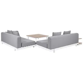 Beliani 5-Sitzer Loungeset 4-teilig grau/weiß