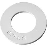 U/ D 1 x Olympische Hantelscheiben aus Stahl (Weiß, 0,25 kg)