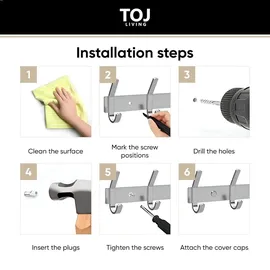 toj Garderobenleiste TOJ Living 46 cm Silber