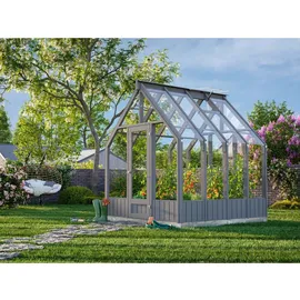 Palmako Emilia Gewächshaus lackiert Dunkelgrau ESG 4 mm 5,4 m2
