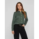 VILA Jeansbluse VIBISTA DENIM SHIRT/SU-NOOS grün S