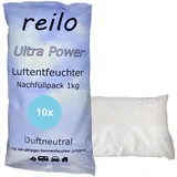 10x 1kg Ultra Power Nachfüllpack für Raumentfeuchter Luftentfeuchter Vliesbeutel