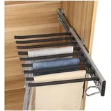 Hosenbügel, Verschiebbarer Hosenständer, Edelstahl, Multifunktional, Ausziehbar, Rutschfest, Jeansständer, 9 Stangen, Rechts