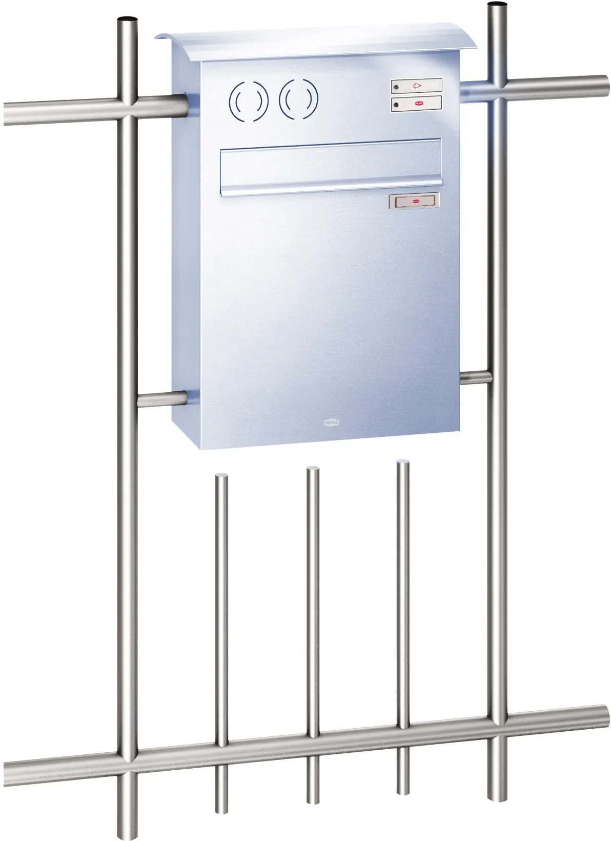 Zaunbriefkasten mit Convex-Dach mit Sprech-/Klingelkasten, Galfan-Stahl