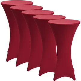 Beautissu Stehtischhusse Bordeaux, 5er Set