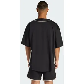 adidas STADIUM MESH BASEBALLSHIRT - Black / Crystal Linen / Off White - L