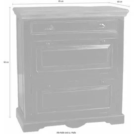 SIT Möbel Corsica 85 x 90 x 40 cm schwarz / Shabby Chic mit Schublade