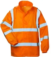 safestyle® Warnschutz-Regenjacke HAUKE mit Kapuze, orange 23527 , 1 Stück, Größe: XL