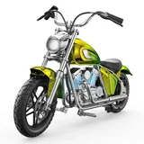 HYPERGOGO M5 Elektro Motorrad für Teenager – Elektrisches Motorbike Spielzeug mit 3 Geschwindigkeiten, 14" Reifen, Bluetooth Lautsprecher, App-Steuerung & LED Lichteffekten (Farbverlauf Grün)