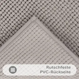 Blumtal Badematte Hellgrau, Textil, 40x60 cm Oeko-Tex® Standard 100, Badtextilien, Badematten