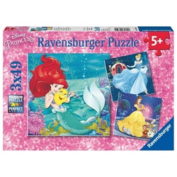 Ravensburger Puzzle Abenteuer der Prinzessinnen 3 X 49 Teile, 49 Puzzleteile