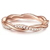Trilani Ring aus Sterling Silber mit Zirkonia in roségold | Gr.: 55