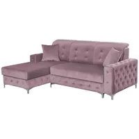 Xlmoebel Ecksofa Chesterfield Schlafcouch Sofa Gepolsterte Möbel Ecksofa L-Form, 2 Teile, Hergestellt in Europa rosa