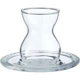Pasabahce Bekata 6-Teilig Türkische Teegläser-Set mit Untertassen 12 ml Teeglas Transparent