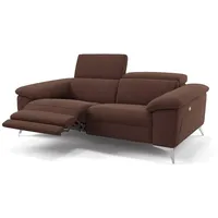 Sofanella 2-Sitzer Stoff STELLA, Relaxsofa, Designsofa, Designer Couch, Italienisches Sofa, 2er Sofa braun