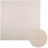 vidaXL Teppich ZIZUR Creme 200x200 cm Jute-Optik Indoor und Outdoor