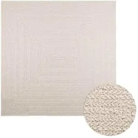vidaXL Teppich ZIZUR Creme 200x200 cm Jute-Optik Indoor und Outdoor