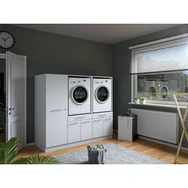 laundreezy Mehrzweckschrank-Set 186 x 162 x 68 cm Weiß