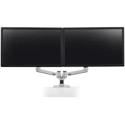 Ergotron LX Dual Monitorarm für zwei Monitore bis 68,58 cm 27 Zoll nebeneinander Tischhalterung Aluminium