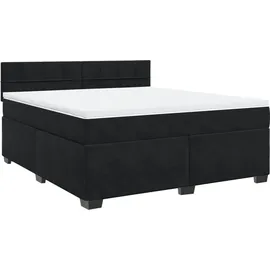vidaXL Boxspringbett mit Matratze Schwarz 180x200 cm Samt